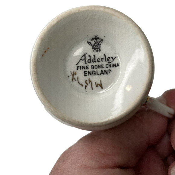 Adderley Yellow Cabbage Roses Fine Bone China Tea Cup And Saucer - Picture 8 of 8